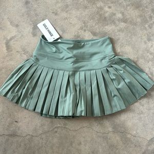 Army green gold hinge tennis skirt or golf skirt